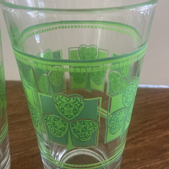VINTAGE LIBBEY SHAMROCK DRINKING GLASSES - Picture 2 of 5
